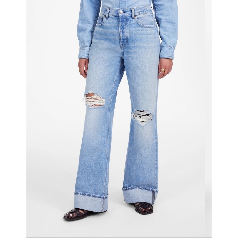 Madewell Jeans Womens Size 27 Wide Leg Low Slung Baggy Hallstead Wash Rigid NWT